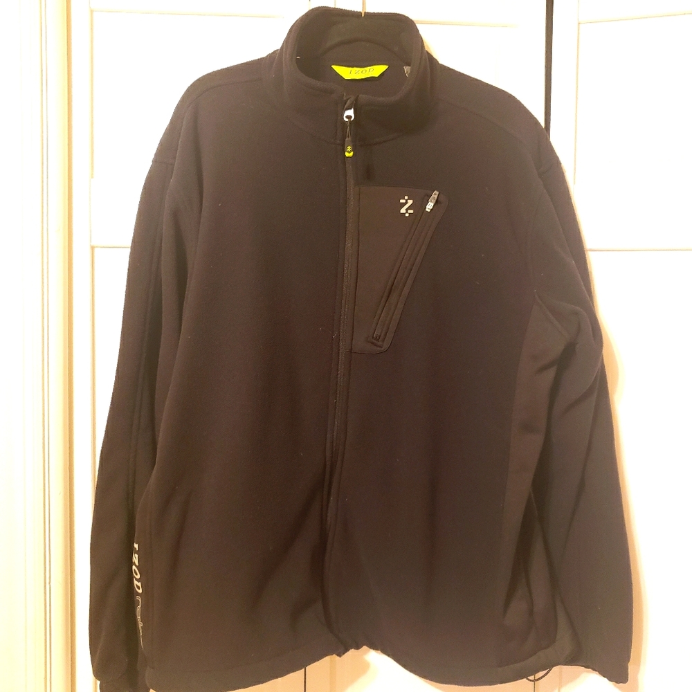 IZOD PerformX Ratio Mens Black Fleece Jacket